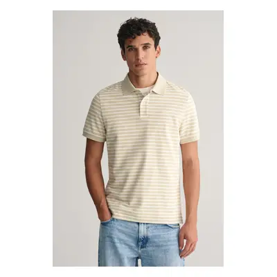 POLOKOŠILE GANT STRIPED SS PIQUE POLO SILKY BEIGE