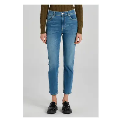 DŽÍNY GANT CROPPED SLIM JEANS MID BLUE WORN IN