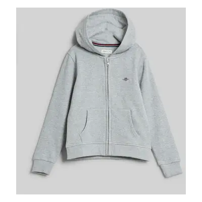 MIKINA GANT SHIELD ZIP HOODIE LIGHT GREY MELANGE