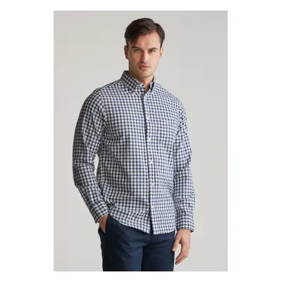 KOŠILE GANT REG ARCHIVE OXFORD CHECK SHIRT DEEP BLUE