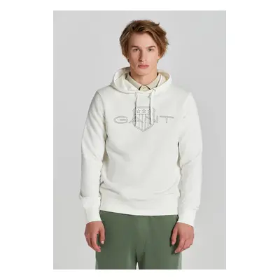 MIKINA GANT LOGO HOODIE EGGSHELL