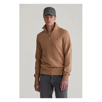 MIKINA GANT REG SHIELD HALF ZIP SWEAT WARM KHAKI