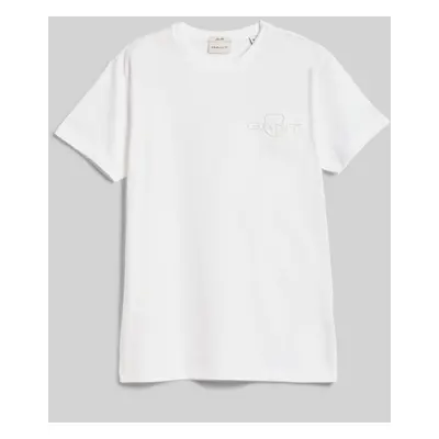 TRIČKO GANT SLIM TONAL SHIELD PIQUE SS TSHIRT WHITE