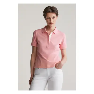 POLOKOŠILE GANT CONTRAST COLLAR SS PIQUE POLO GERANIUM PINK