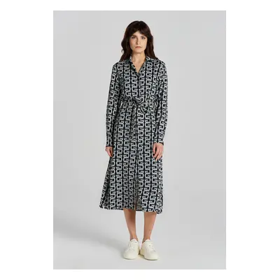 ŠATY GANT SLIM G PATTERN SHIRT DRESS EVENING BLUE