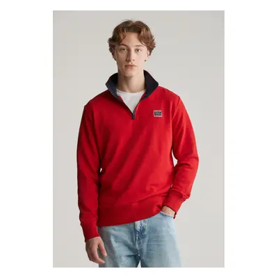 MIKINA GANT CONTRAST HALF ZIP RUBY RED