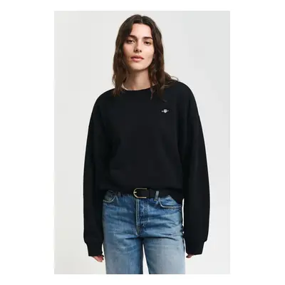 MIKINA GANT SHIELD C-NECK SWEAT BLACK