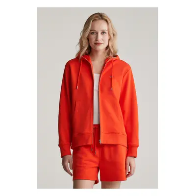 MIKINA GANT SHIELD ZIP HOODIE ORANGE RED