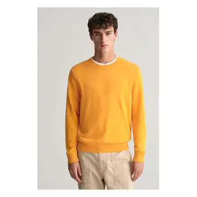 SVETR GANT COTTON LINEN C-NECK MEDAL YELLOW