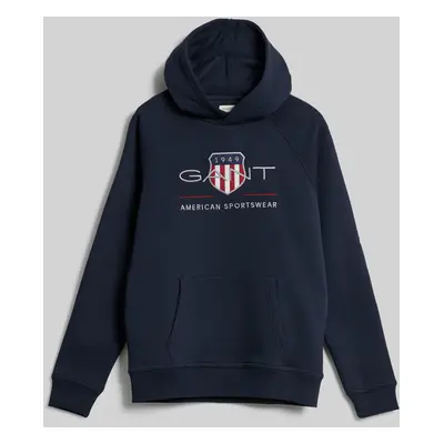 MIKINA GANT ARCHIVE SHIELD HOODIE EVENING BLUE