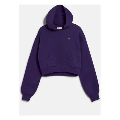 MIKINA GANT SHIELD CROPPED SWEAT HOODIE PANSY PURPLE