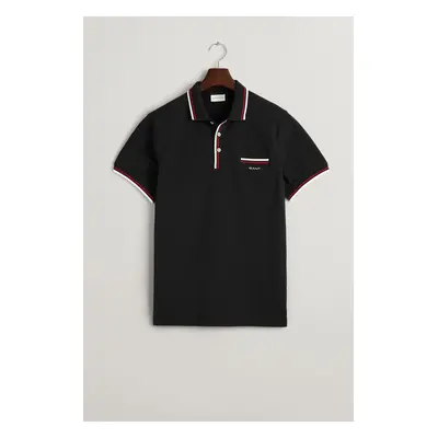 POLOKOŠILE GANT 2-COL TIPPING SS PIQUE POLO BLACK