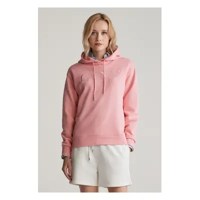 MIKINA GANT TONAL GRAPHIC HOODIE GERANIUM PINK