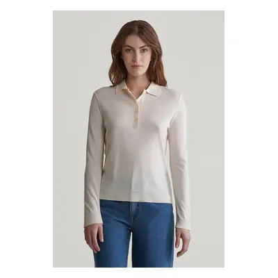 POLOKOŠILE GANT REG SEAMLESS LS POLO CREAM