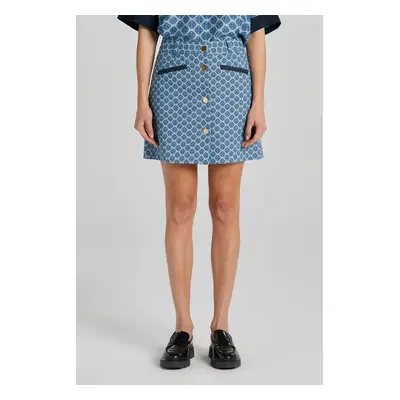 SUKNĚ GANT MONOGRAM JACQUARD MINI SKIRT SALTY SEA