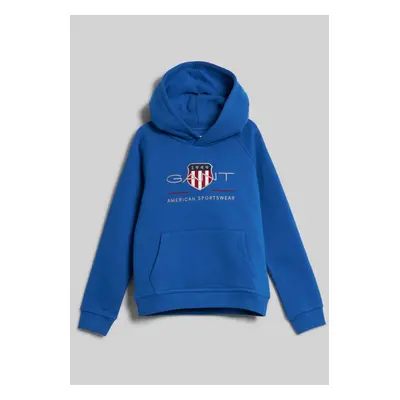 MIKINA GANT ARCHIVE SHIELD RAGLAN HOODIE LAPIS BLUE