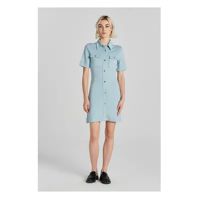 ŠATY GANT SS JERSEY SHIRT DRESS DOVE BLUE