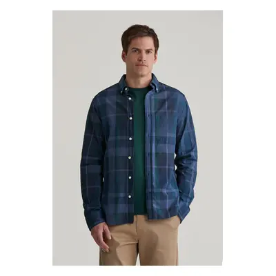 KOŠILE GANT REG GMNT DYED CHECK SHIRT DUSTY NAVY