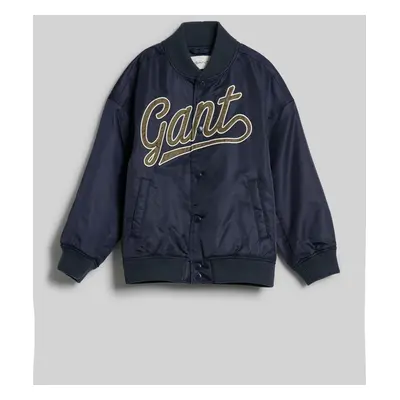 BUNDA GANT SCRIPT LOGO VARSITY JACKET EVENING BLUE