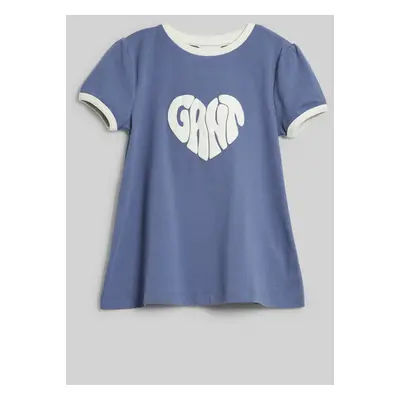 TRIČKO GANT HEART GRAPHIC A-LINE T-SHIRT WASHED BLUE