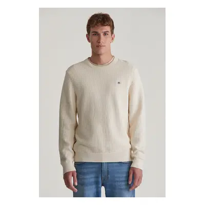 SVETR GANT COTTON TEXTURED C-NECK CREAM