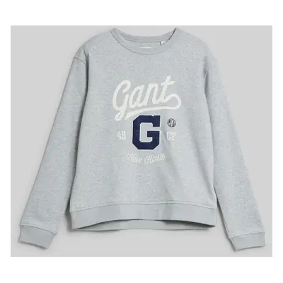 MIKINA GANT RELAXED GRAPHIC SWEAT C-NECK LIGHT GREY MELANGE