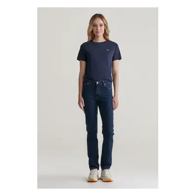 DŽÍNY GANT SLIM SUPER STRETCH JEANS DARK BLUE BROKEN IN