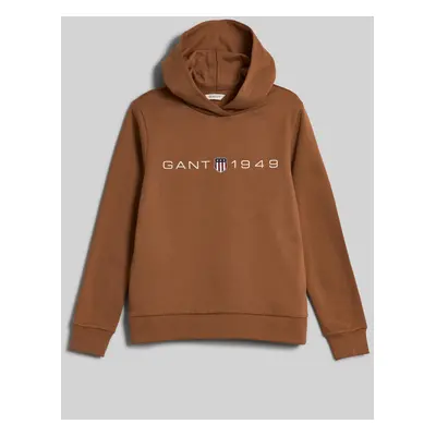 MIKINA GANT REG PRINTED GRAPHIC HOODIE ROASTED WALNUT