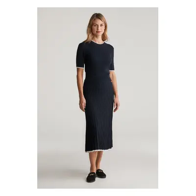 SUKNĚ GANT KNITTED VISCOSE SKIRT EVENING BLUE