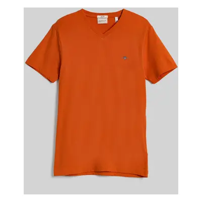 TRIČKO GANT SLIM SHIELD V-NECK T-SHIRT PUMPKIN ORANGE