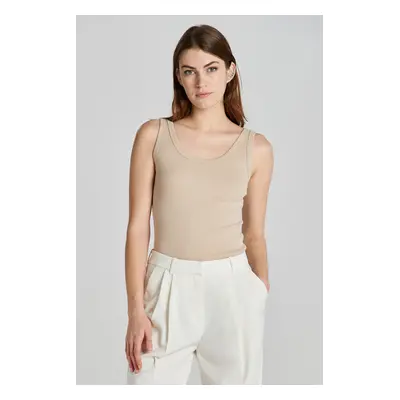 TOP GANT SLIM RIBBED TANK TOP DRY SAND