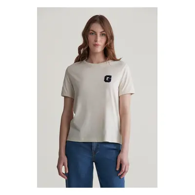 TRIČKO GANT REG G BADGE SS T-SHIRT CREAM