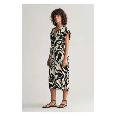 ŠATY GANT REL PALM PRINT SS DRESS SOFT OAT