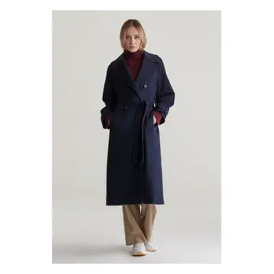 KABÁT GANT WOOL TRENCH COAT EVENING BLUE