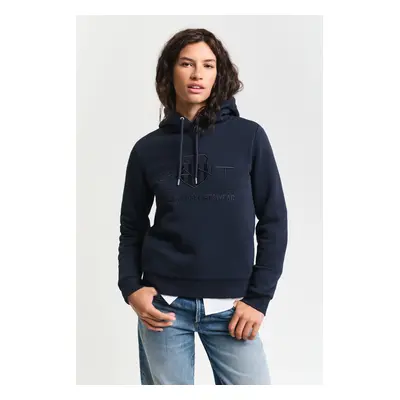 MIKINA GANT REG TONAL SHIELD HOODIE EVENING BLUE