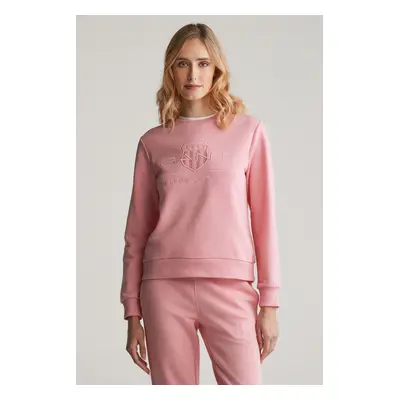 MIKINA GANT REG TONAL SHIELD C-NECK SWEAT GERANIUM PINK