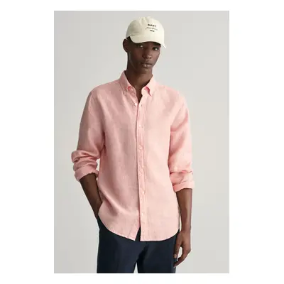 KOŠILE GANT SLIM LINEN SHIRT PEACHY PINK