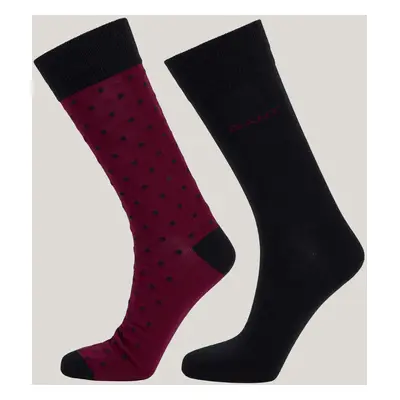 PONOŽKY GANT DOT AND SOLID SOCKS 2-PACK RICH WINE