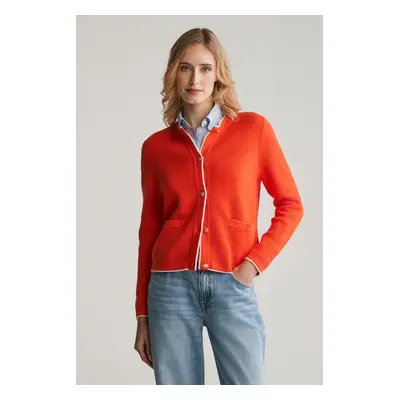 KARDIGAN GANT COTTON KNIT JACKET ORANGE RED