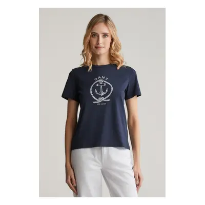 TRIČKO GANT REG GRAPHIC SS T-SHIRT EVENING BLUE