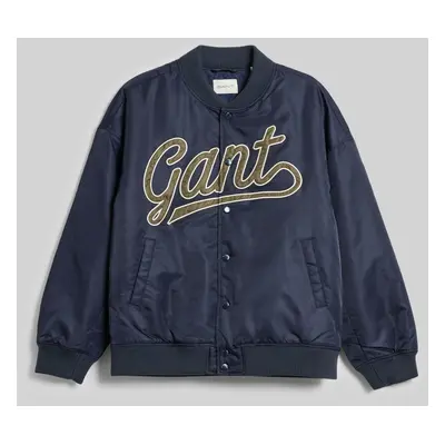 BUNDA GANT SCRIPT LOGO VARSITY JACKET EVENING BLUE