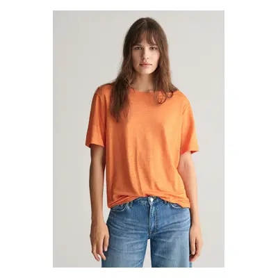 TRIČKO GANT LINEN SS T-SHIRT PUMPKIN ORANGE