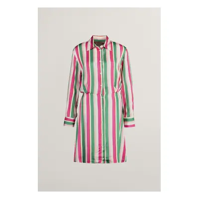 ŠATY GANT STRIPED WAIST SHIRT DRESS DUSTY GREEN