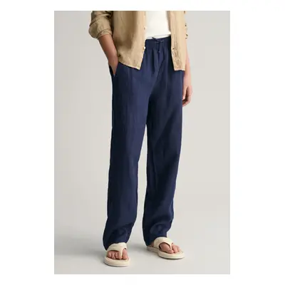 KALHOTY GANT RELAXED LINEN PANTS MARINE