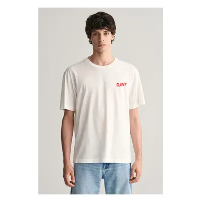 TRIČKO GANT WASHED GRAPHIC SS T-SHIRT EGGSHELL