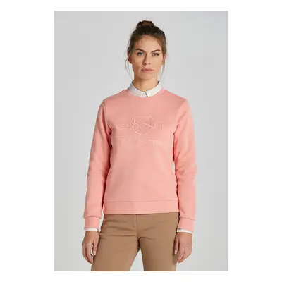 MIKINA GANT REG TONAL SHIELD C-NECK SWEAT PEACHY PINK