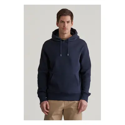 MIKINA GANT WAFFLE HOODIE EVENING BLUE