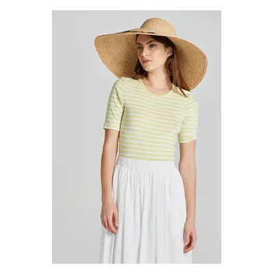 TRIČKO GANT SLIM STRIPED 1X1 RIBBED SS T-SHIRT PASTEL LIME