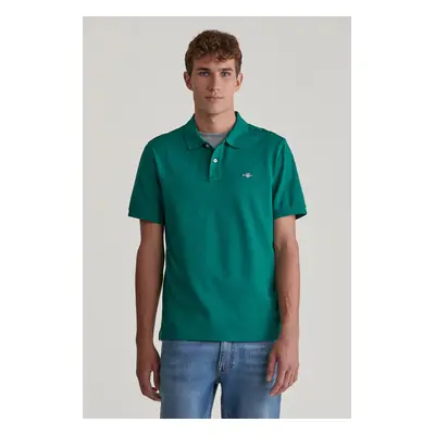 POLOKOŠILE GANT REG SHIELD SS PIQUE POLO TARTAN GREEN