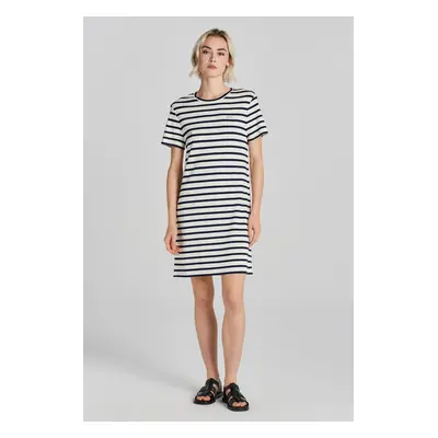 ŠATY GANT STRIPED SS T-SHIRT DRESS CLASSIC BLUE